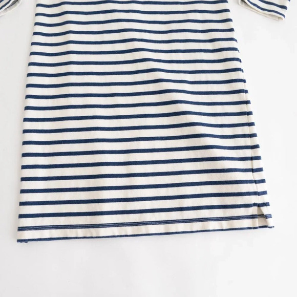 Madewell White Navy Stripe Half Sleeve A-Line  Heavy Knit Shift Midi Dress XXS - Picture 3 of 9